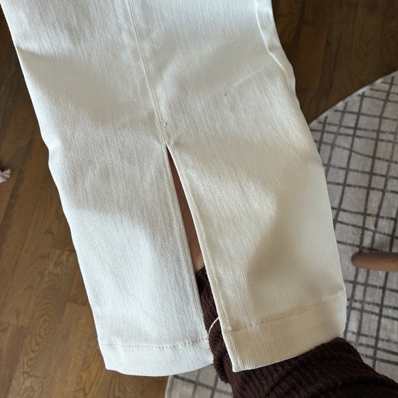 (NWOT) Cinq A Sept Shanis Slit Hem Pants In Gardenia - Picture 4 of 6